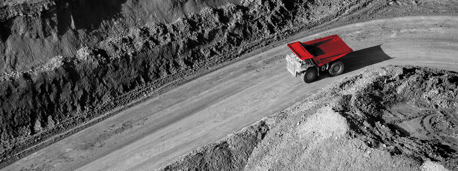 mining truck driving in mine