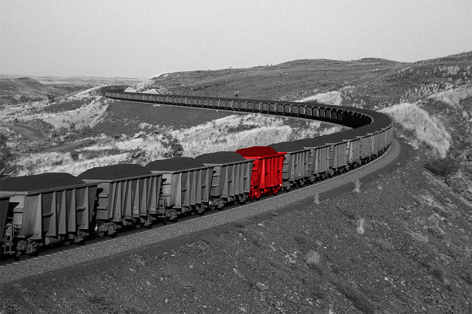 mining cart on railway-track